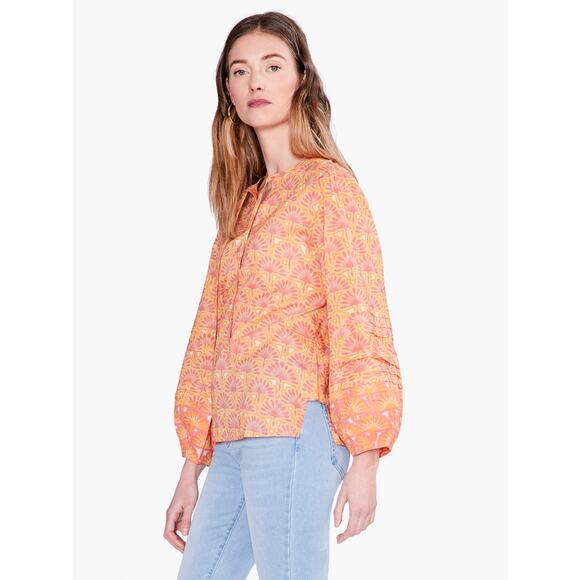 NIC+ZOE Swan Rays Top in Orange Multi - Picture 3 of 11